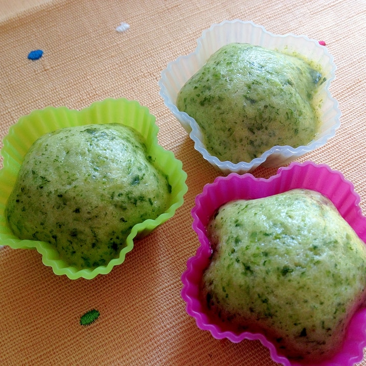 離乳食◆ほうれん草＆バナナ蒸しパン